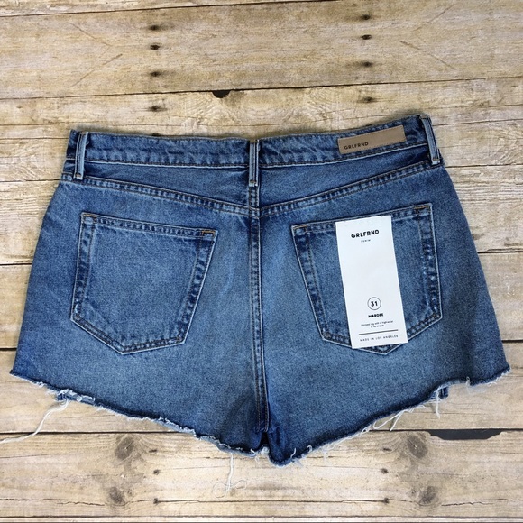 GRLFRND Mardee High Rise Cut Off Denim Shorts Size 31 - Picture 7 of 8